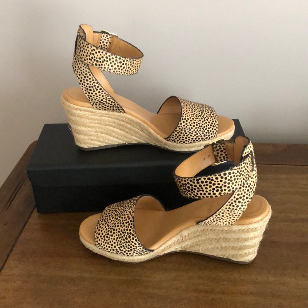 NWOT J Crew leopard wedges